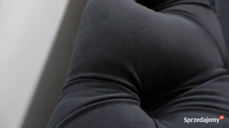 STY DESIGN WIELKA SOFA 33 kanapa czarny welur Komplety wypoczynkowe