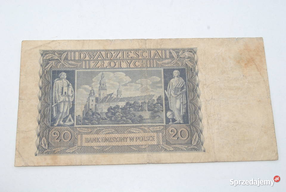 Stary banknot 20 złotych 1940 antyk unikat Numizmatyka śląskie Cieszyn
