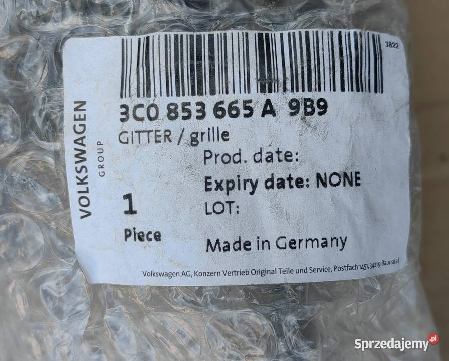 VW PASSAT B6 NOWA KRATKA ZDERZAKA LEWY PRZÓD Rożnów sprzedam