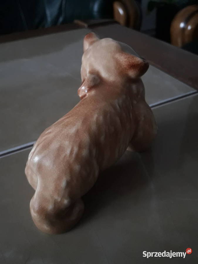 Figurka niedżwiadka ceramika SylvaC desing lata lubelskie