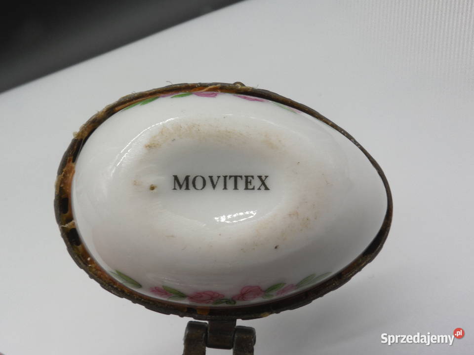 Porcelanowe jajko puzderko szkatułka MOVITEX Porcelana i szkło wielkopolskie Raszków