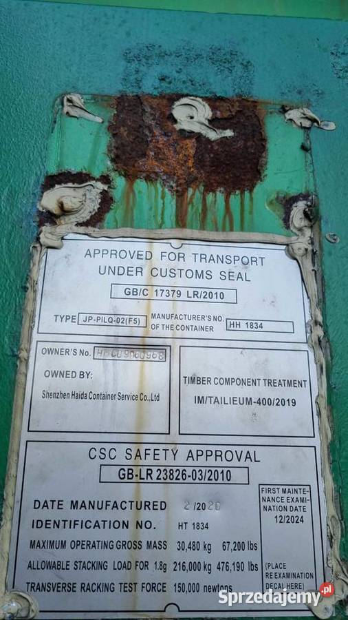 Uzywany kontener morski magazynowy 40HC Warszawa