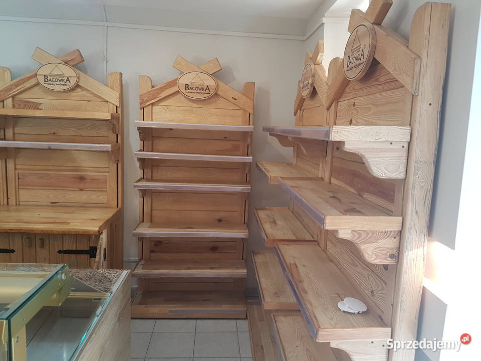 Drewniane meble sklepowe regały Bełchatów