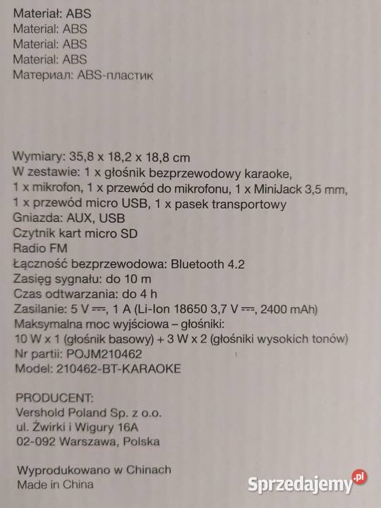 NAJTANIEJ Głośnik Bezprzewodowy Karaoke z Zabrze