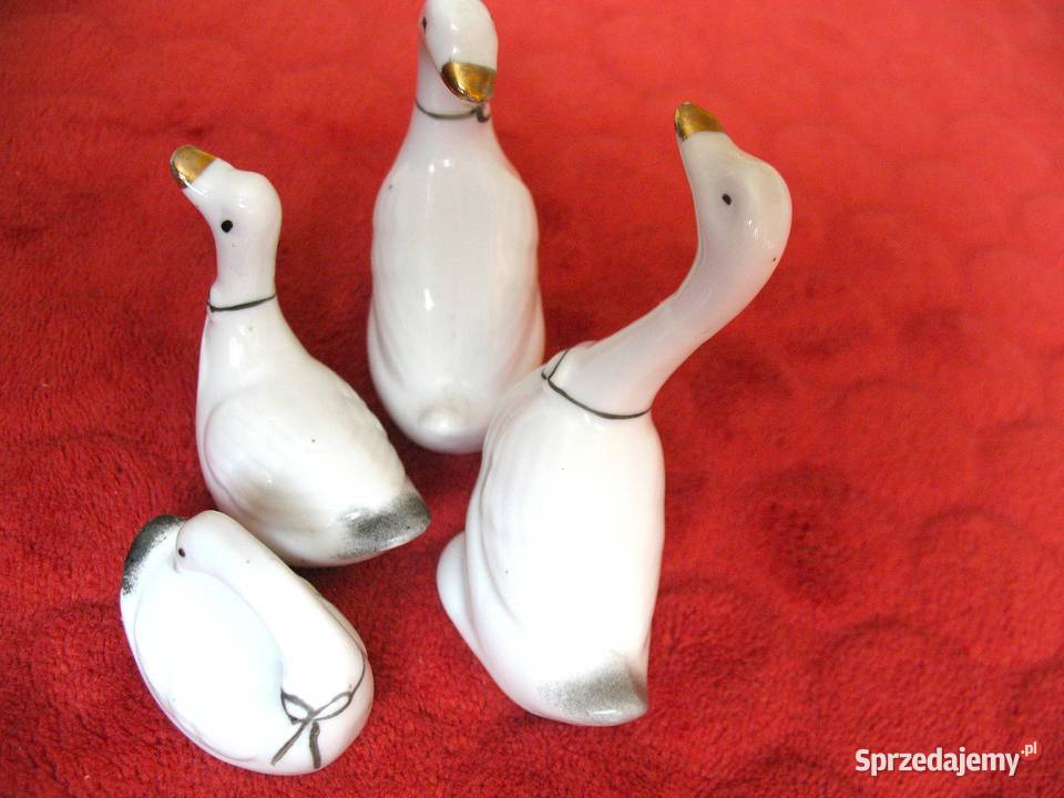 Gęsi małe figurki porcelana Figurki i rzeźby mazowieckie Siedlce