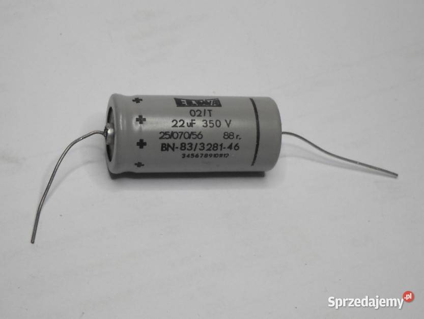 Kondensator 22uF 350V 02T Unitra ELWA pomorskie Gdańsk sprzedam