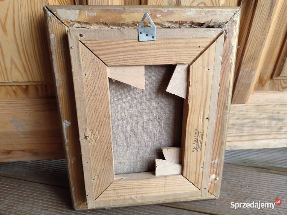 Obraz olejny martwa natura kwiaty sygnowany M Malarstwo Łódź