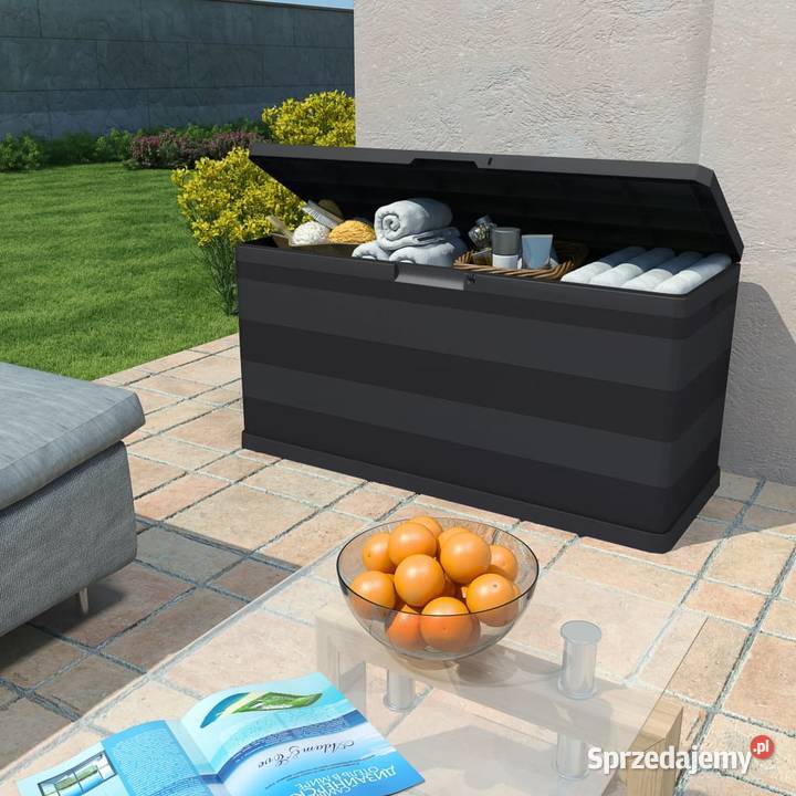 vidaXL Skrzynia ogrodowa czarna 117 x 45 x 56 sprzedam