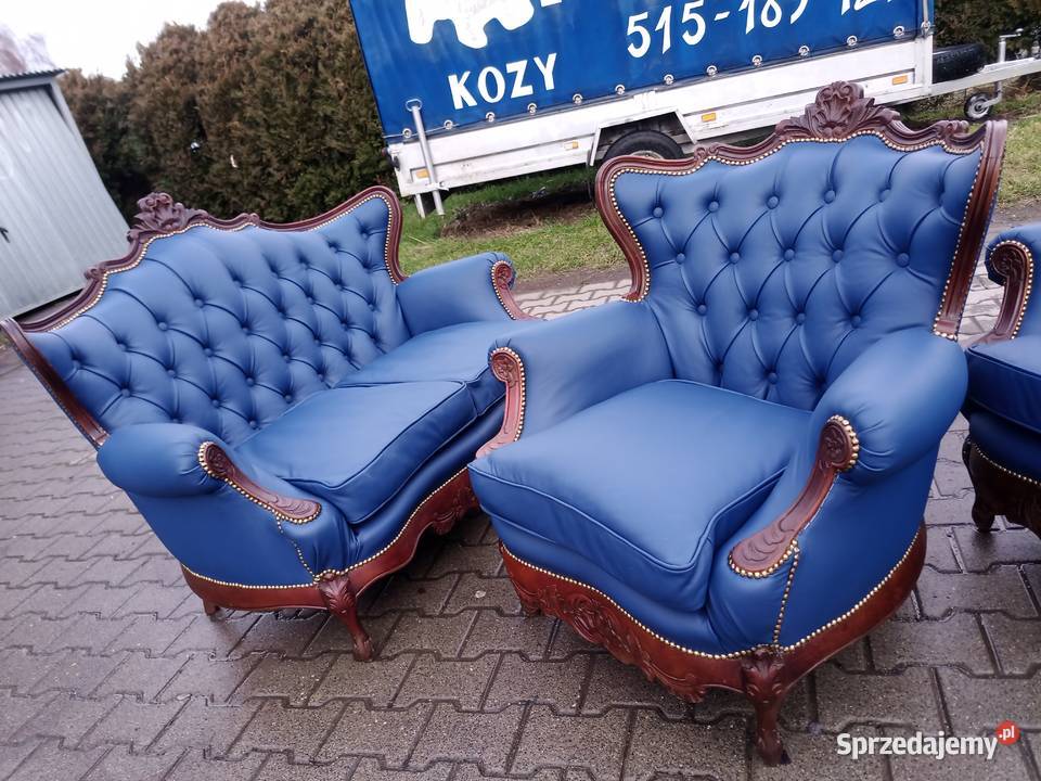 Komplet Ludwik Rzeźbiony 311 NOWA skóra Kozy