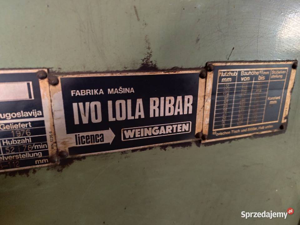 Prasa mimośrodowa AR100 AR160 Produkcja Lipnica Wielka