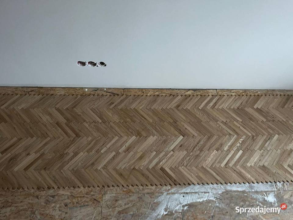 Taflowy parkiet dębowy w choinkę 80m2 z Stargard