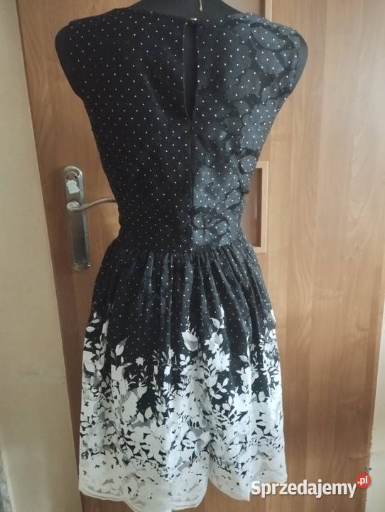 Nowa biało czarna elegancka sukienka koronkowa Puławy sprzedam