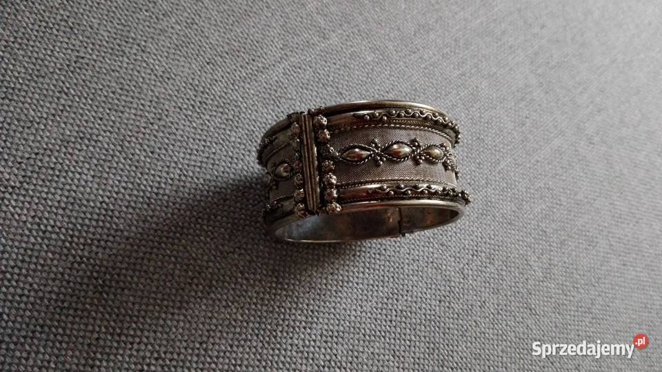 SZEROKA INDYJSKA BRANSOLETKA NA SPRĘŻYNIE METAL Łódź