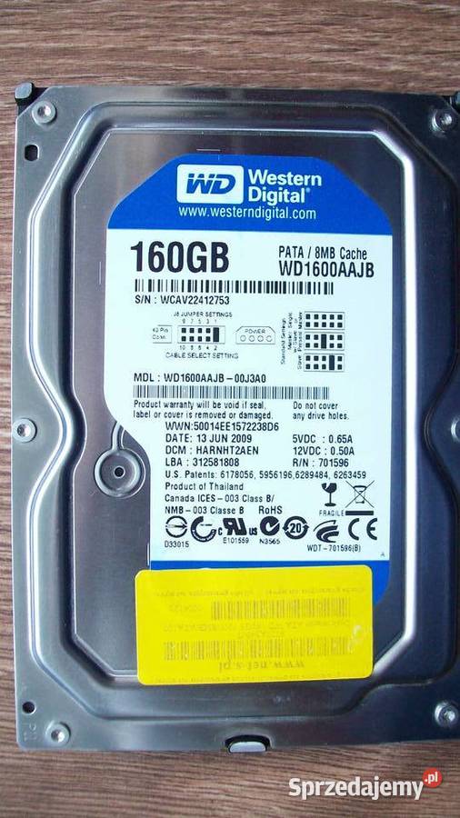 WD BLUE 160GB 72K 8MB ATA 35 WD1600AAJB pomorskie Reda