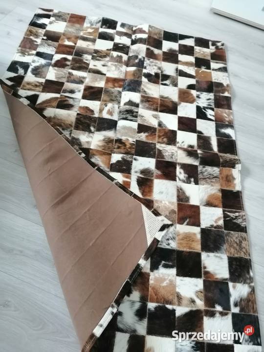 Piękny patchwork z krowy 120180 odcienie brązowego