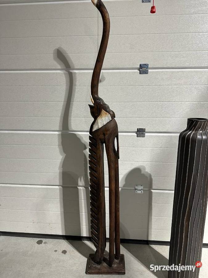 Piękny duży drewniany słoń Sławoszewek sprzedam