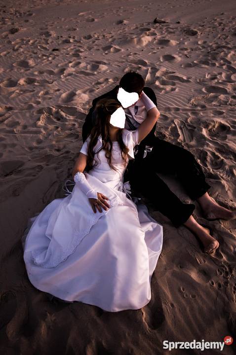 Biała suknia ślubnahalka z kołem bolerko pomorskie Wejherowo