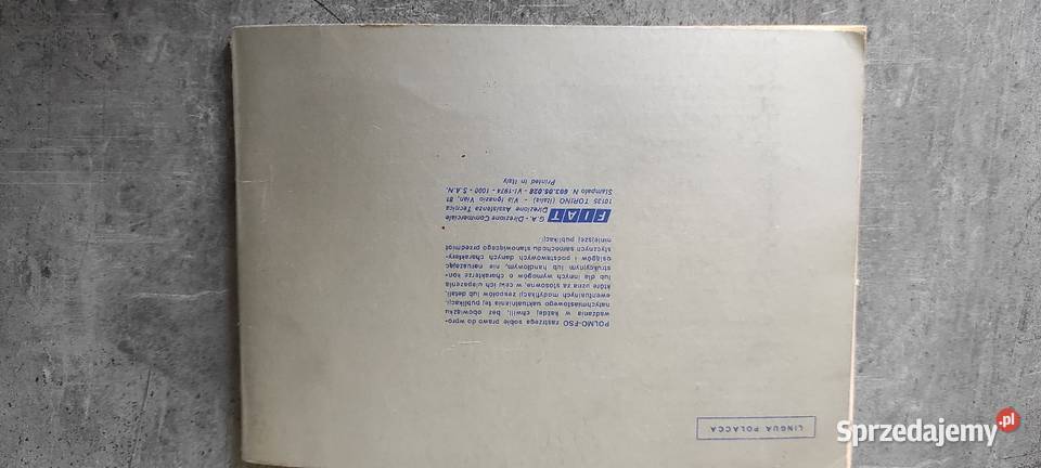 Instrukcja Polski Fiat 132p Specjal POLMO FSO łódzkie Łowicz