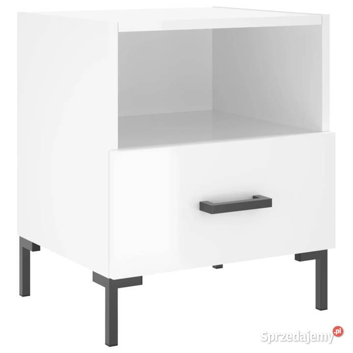 Szafki nocne 2 białe wysoki połysk 40x35x475 Warszawa