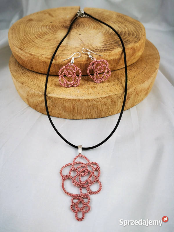 Komplet biżuterii frywolitka