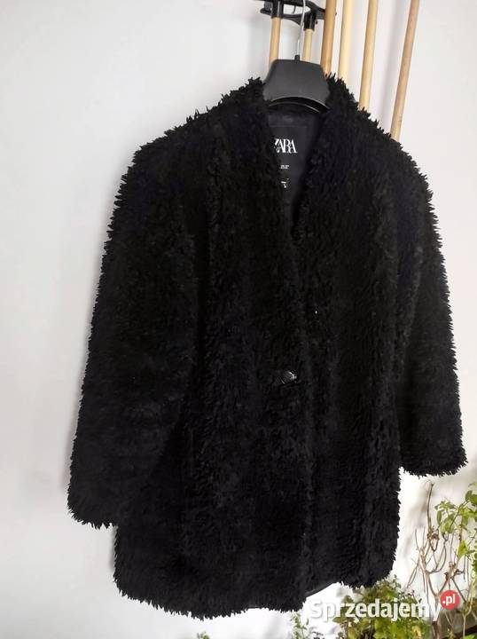 Zara futerko ekologiczne baranek czerń XS s m Moda i Styl Gliwice