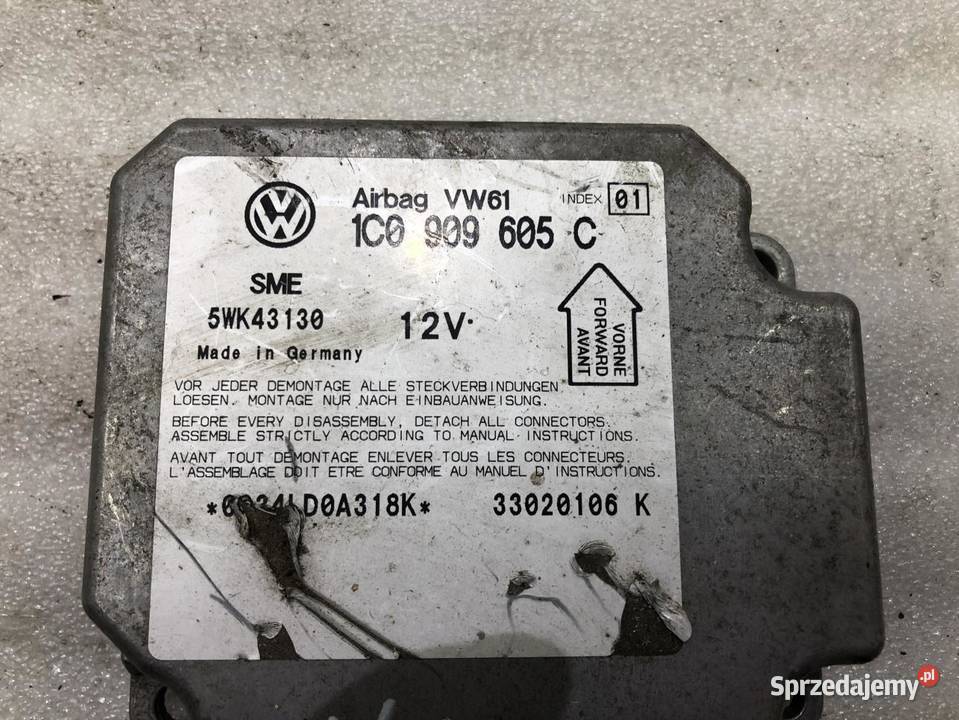 MODUŁ AIRBAG VOLKSWAGEN PASSAT B5 1C0909605C osobowe