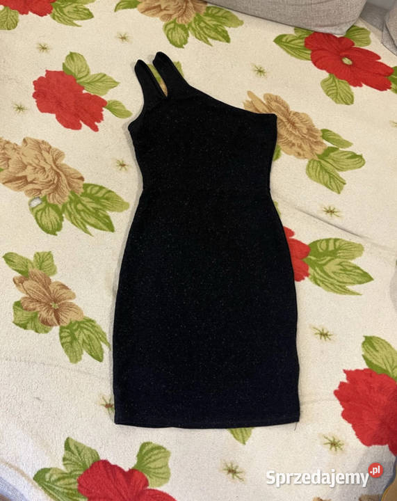 Czarna błyszcząca jednoręczna bez ramiączek na Łódź