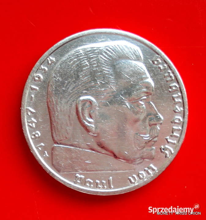 2 Marki Hindenburg 1938 B Niemcy srebro Wrocław sprzedam
