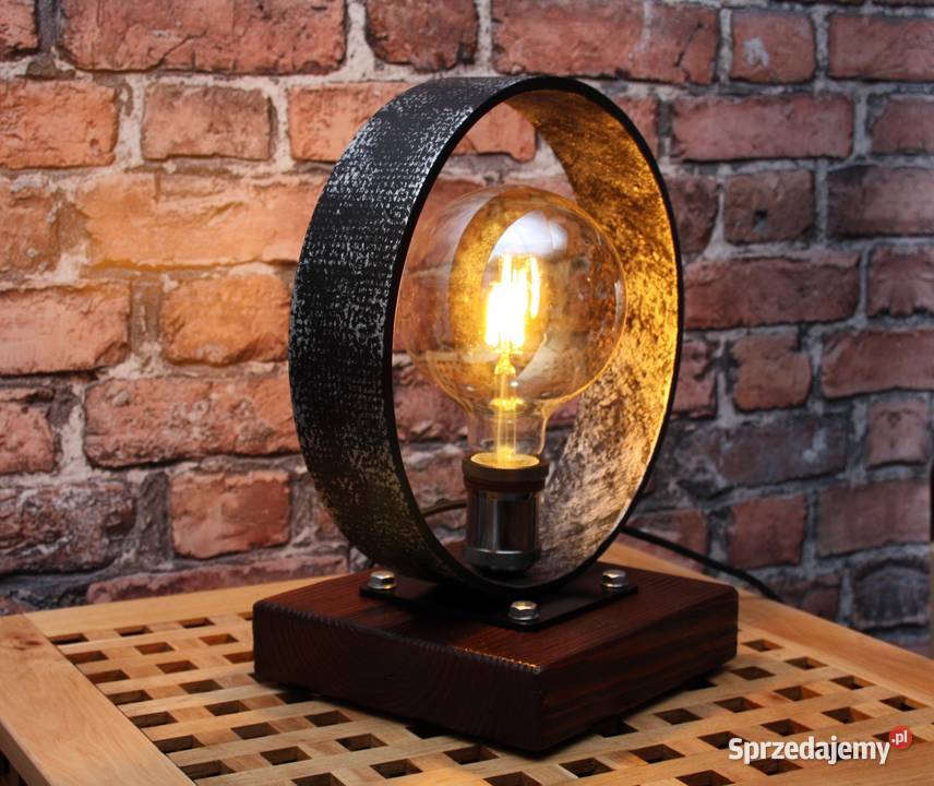 Lampa Industrial Loft Scrap Metal Art Patyna Lampy stołowe i nocne Dębica