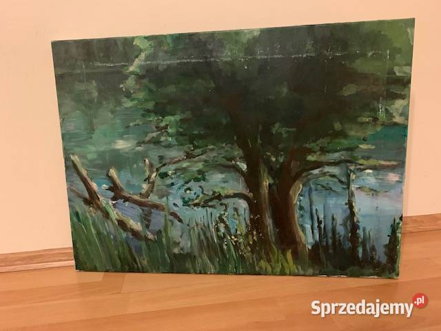 Obraz pejzaż drzewo ok2006 polska malarka na Częstochowa