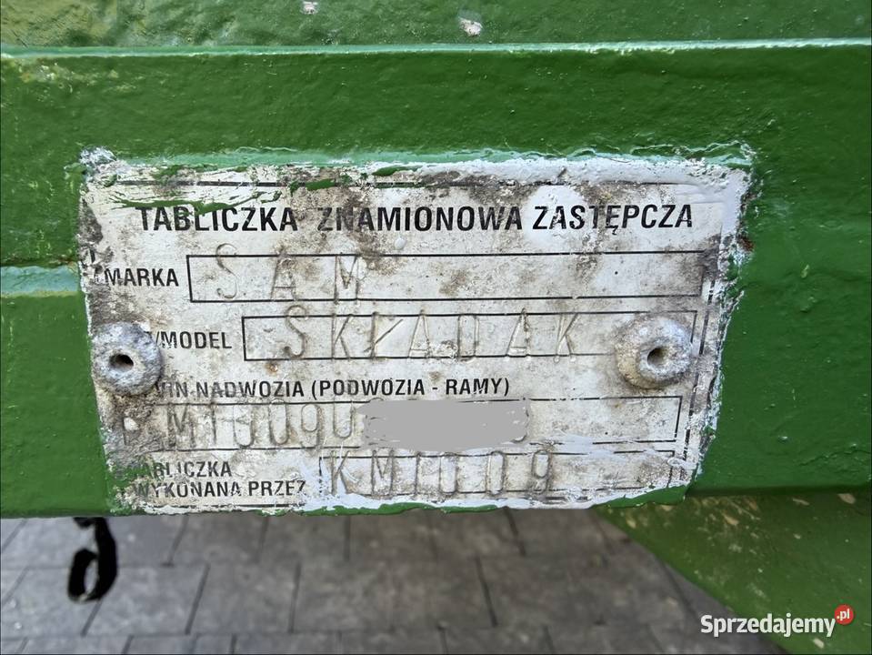 Przyczepka samochodowa SAM Rok produkcji 1995 Michałowice