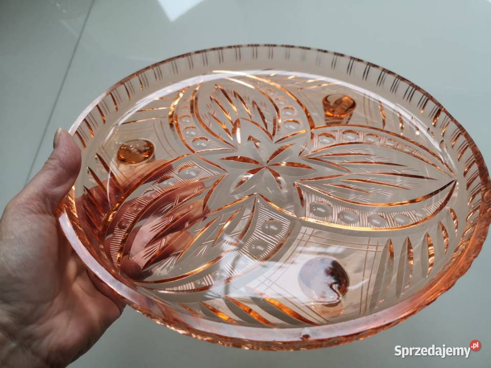 Patera rozalinowa Art Deco Toruń