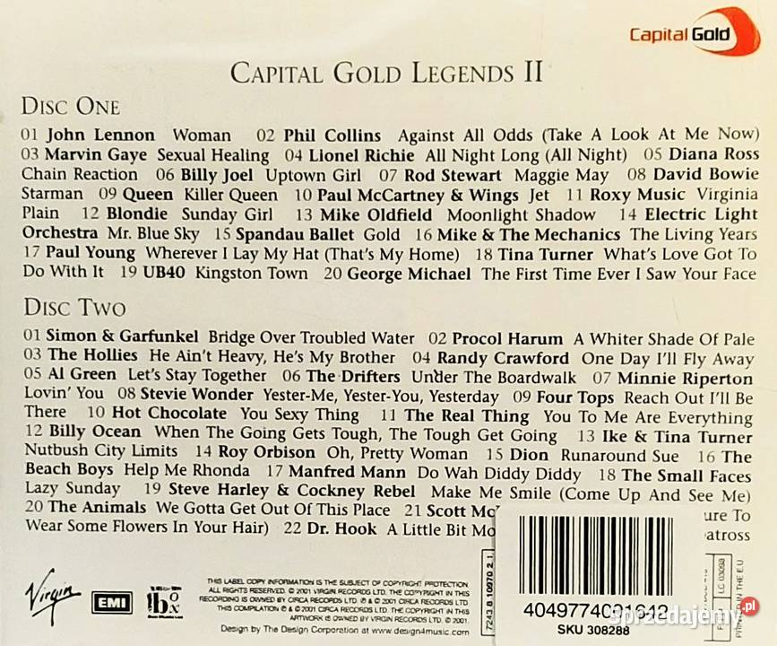 2X CD Capital Gold ROCK LEGENDS 2 CD Various 2 płyty mazowieckie Maków Mazowiecki