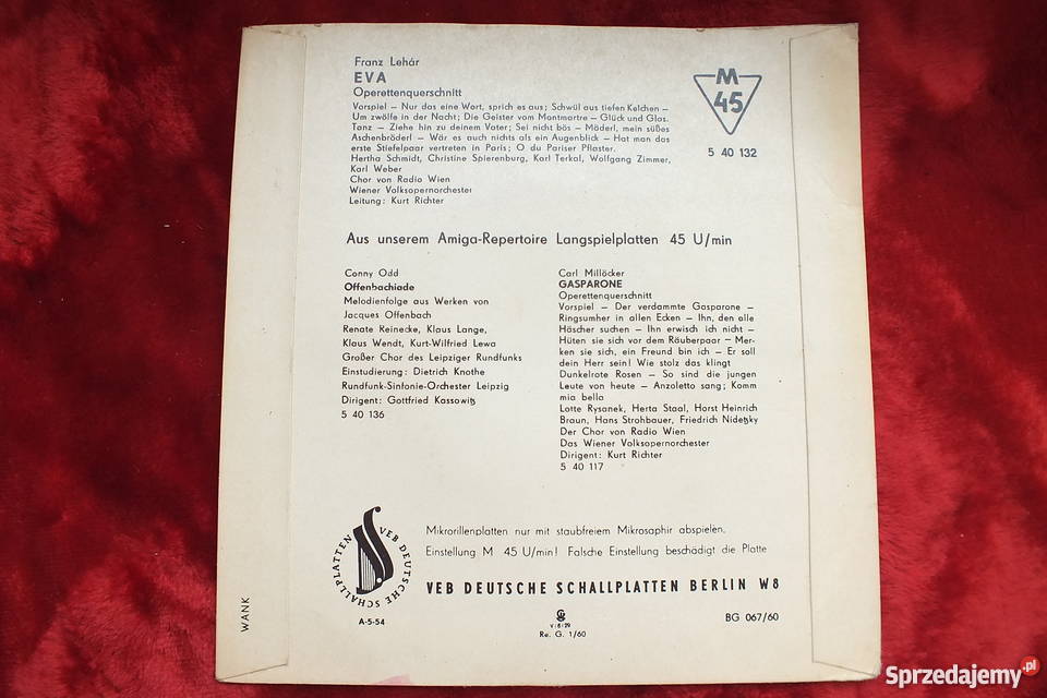 Płyta winylowa szelakowa EVA Franz Lehar Klasyka Żary