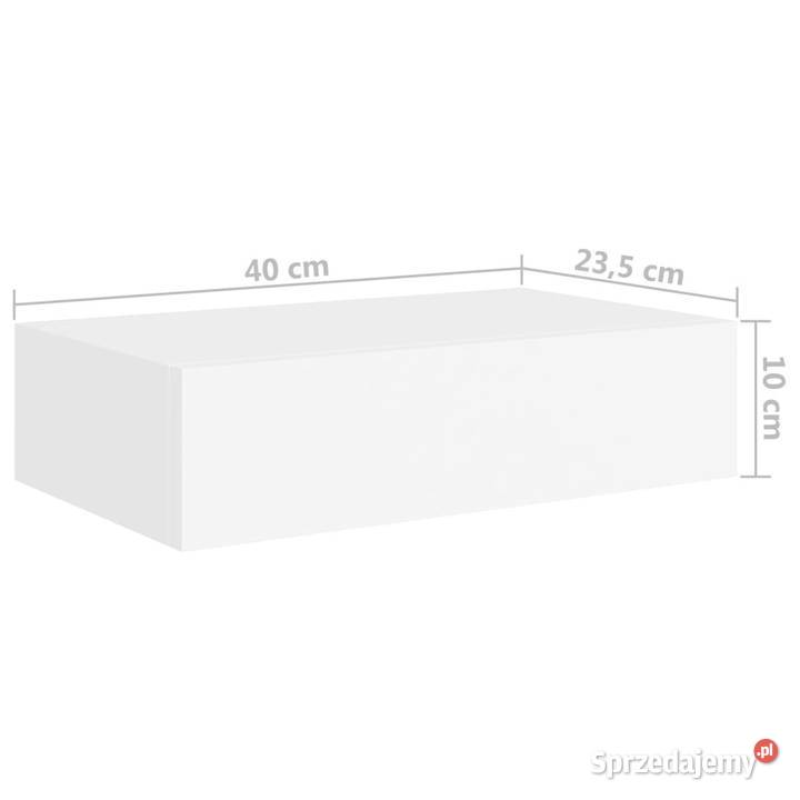 Półki ścienne z szufladą 2 białe 40 x 235 x 10