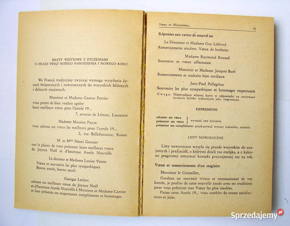 Zestaw Wzory listów angielskich i francuskich 2 Rok wydania 1990 łódzkie Łódź
