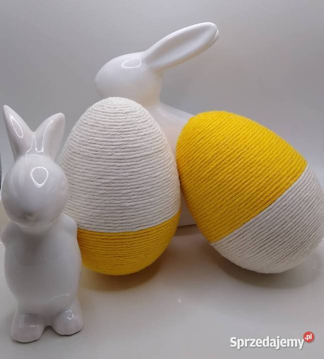 Jajko jajka wielkanoc żółto białe handmade Pozostałe