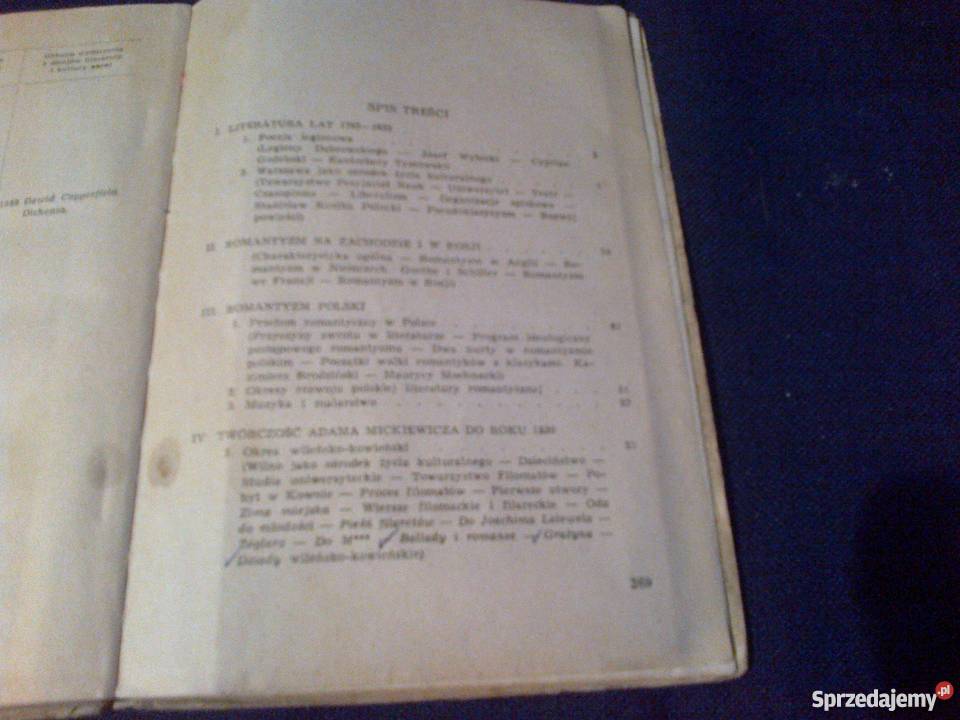 Historia Literatury Polskiej okresu Romantyzmu Oborniki Śląskie