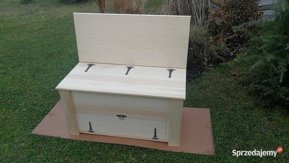 Skrzynia drewniana z oparciem podwójne dno sprzedam