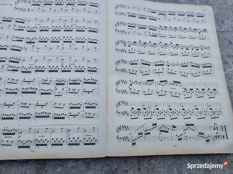 Stara książka nuty na fortepian JS Bach Czerny pomorskie Tczew