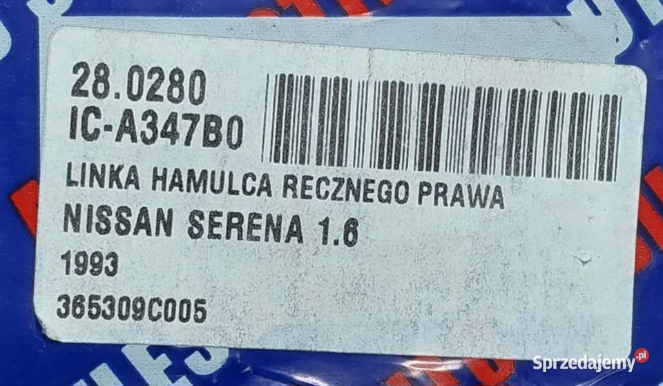 280280 ADRIAUTO LINKA HAMULCA RĘCZNEGO PRAWA linki hamulcowe Mielęcin sprzedam