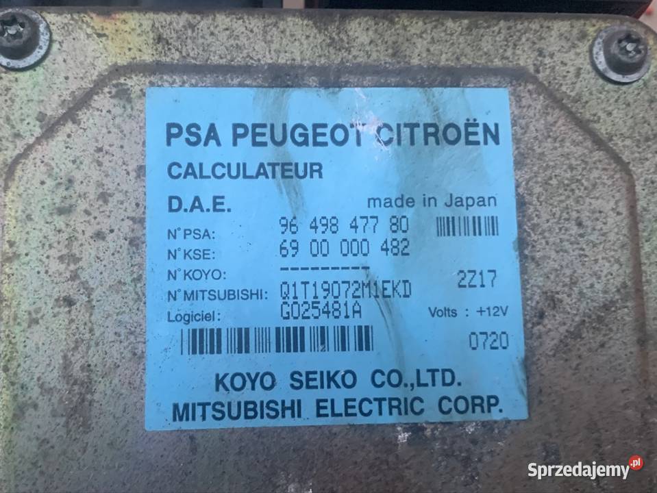 9649847780 moduł sterownik wspomagania citroen Rok produkcji 2006 Szczecin