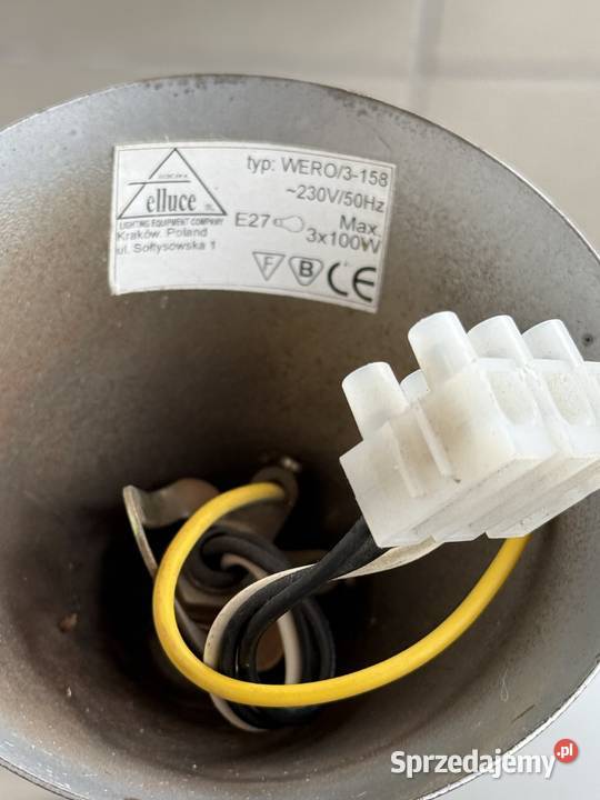 Zyrandol trojramienny metalowy Lublin