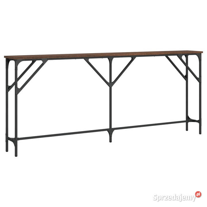 Stolik konsolowy brązowy dąb 180x23x75 WM837771 Warszawa