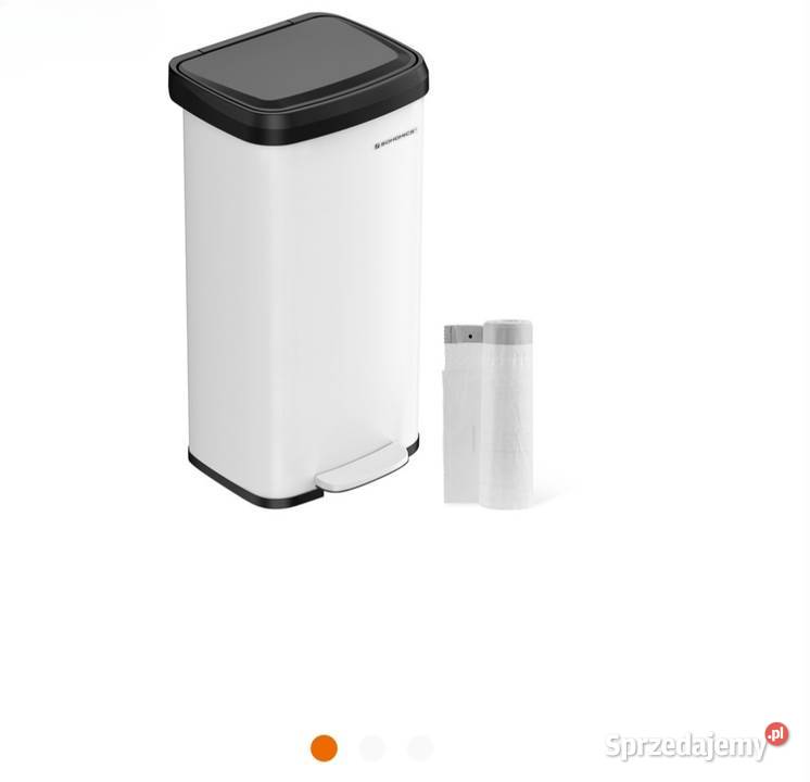 Kosz metalowy biały