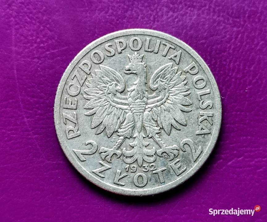 Moneta II RP 2 1932 GŁOWA KOBIETY Srebro Pruszków sprzedam