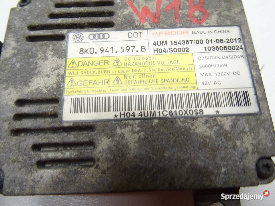 MODUŁ PRZETWORNICA LAMPY LED 8K0941597B AUDI A4