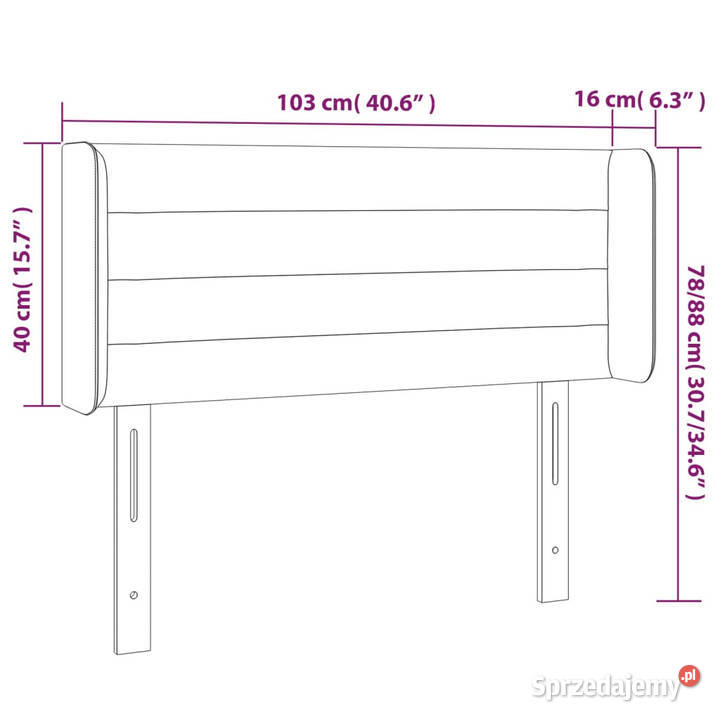 Zagłówek do łóżka z LED różowy 103x16x7888 Warszawa