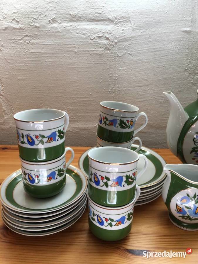 Porcelana Lubiana wzor kaszubski wielokolorowy Warszawa