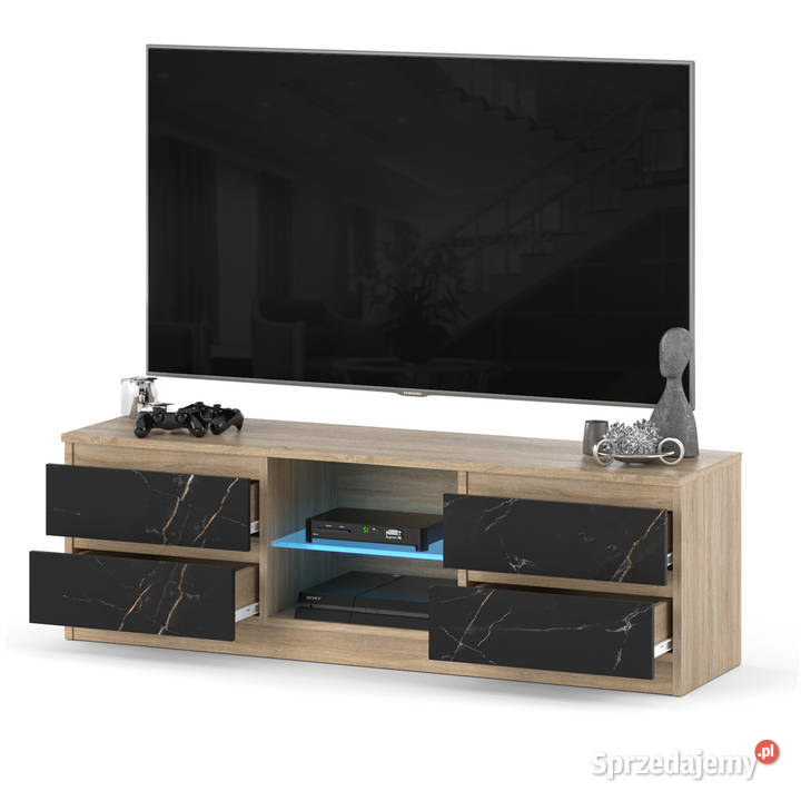 Szafka rtv stojąca 138 4 szuflady do salonu dąb 35cm Elbląg